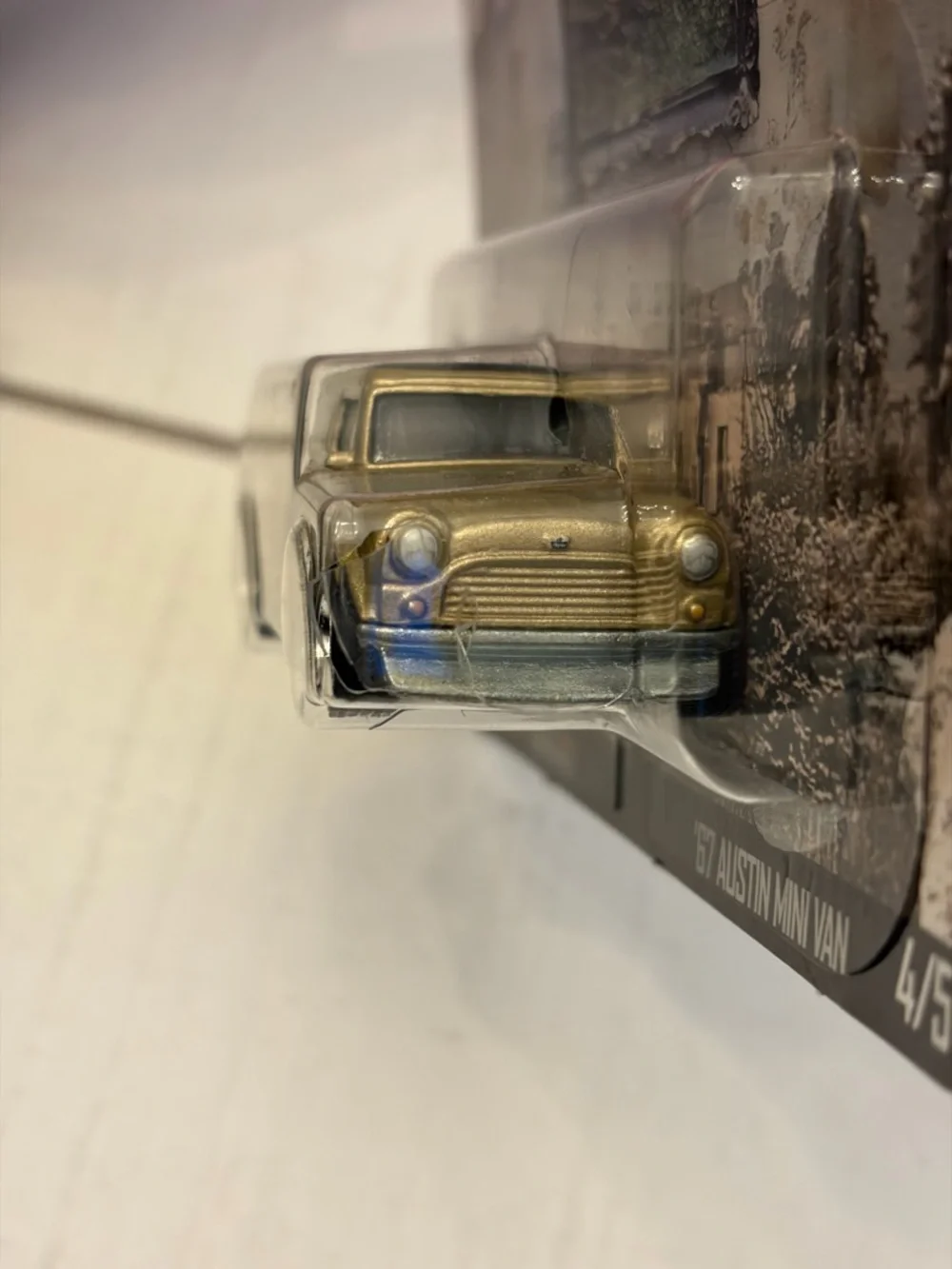 Led Zeppelin Hot Wheels '67 Austin Mini Van Toy Car- Metallic Gold with Graphics